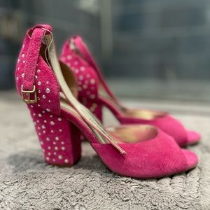 pink sexy sandals with Rhinestones